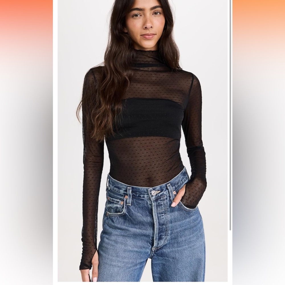 Free People On the Dot Mesh Layering Top